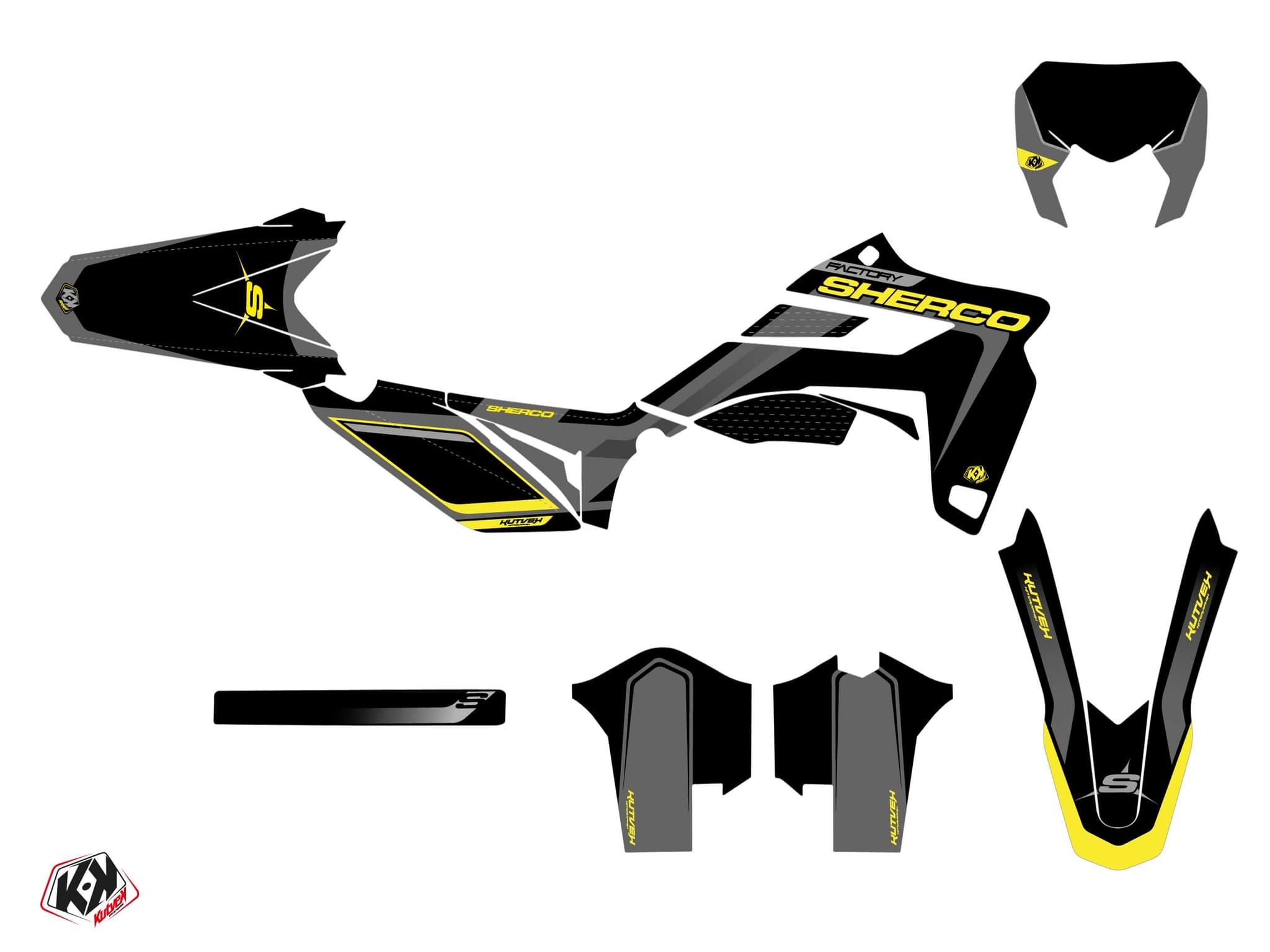 kit graphique 50cc skratch sherco se 50 noir | Sherco | Kutvek - View 2