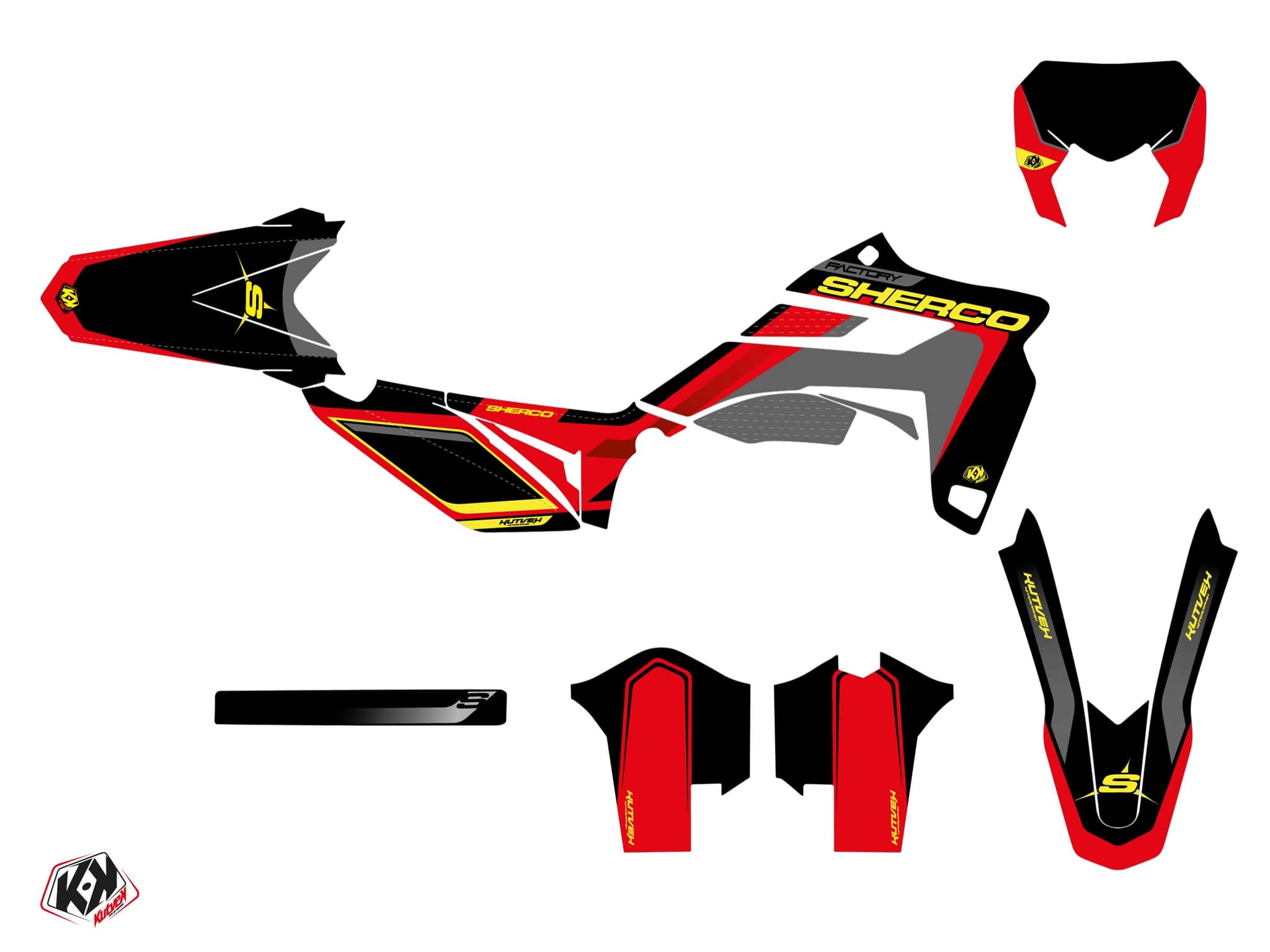 kit graphique 50cc skratch sherco se 50 rouge | Sherco | Kutvek - View 2