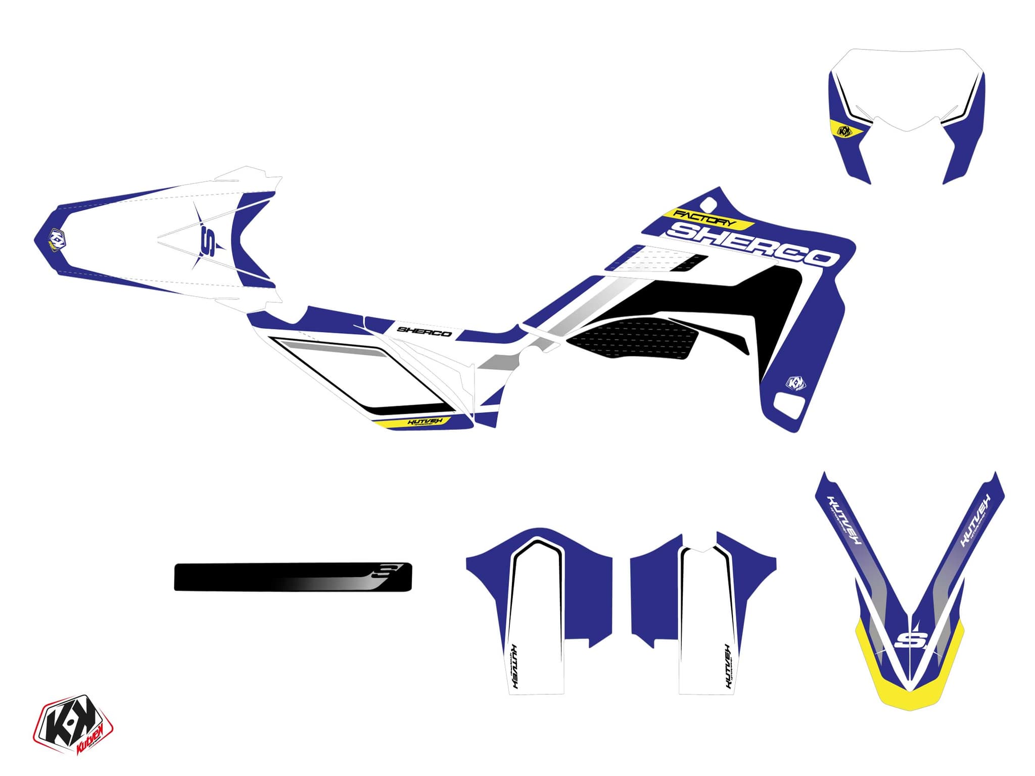 kit graphique 50cc skratch sherco sm 50 bleu | Sherco | Kutvek - View 2
