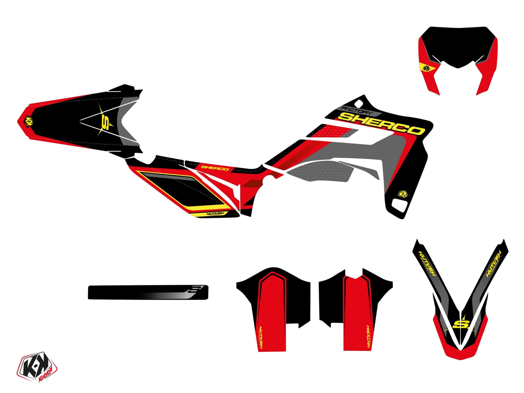 kit graphique 50cc skratch sherco sm 50 rouge | Sherco | Kutvek - View 2