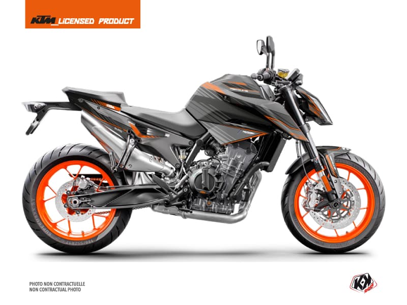 kit graphique moto ktm duke 790 slash noir-orange  