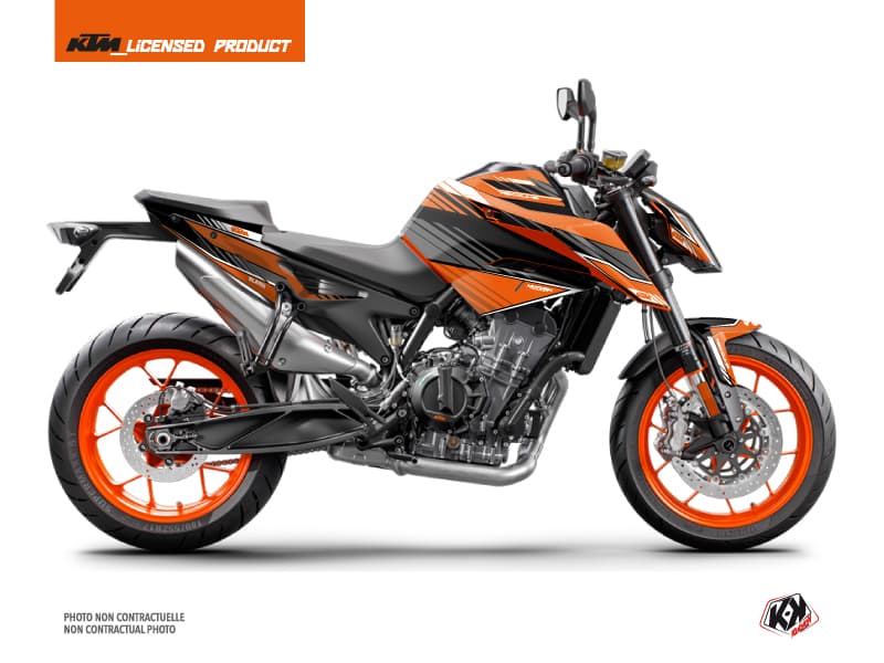 kit graphique moto ktm duke 790 slash orange-noir  