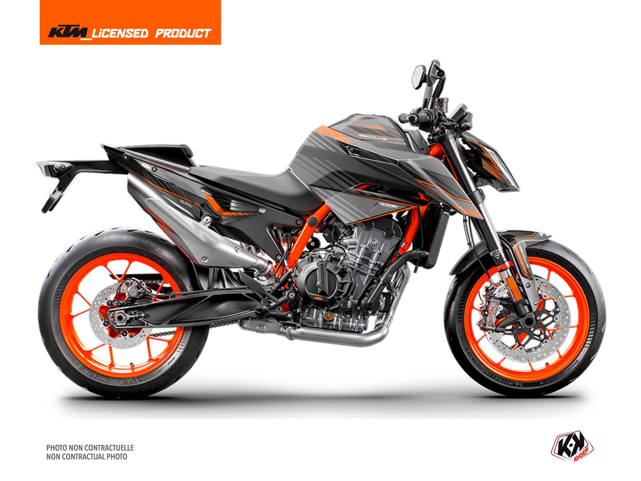 kit graphique moto ktm duke 890 slash noir-orange  