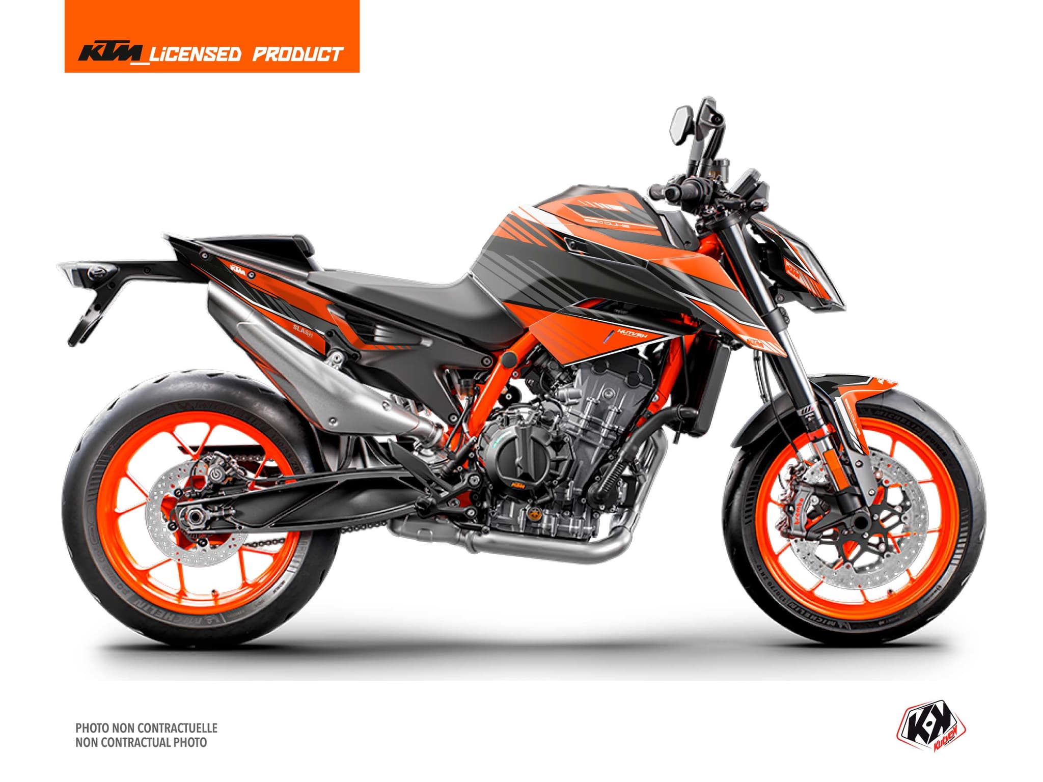 Kit graphique Moto Slash KTM Duke 890 Orange Noir