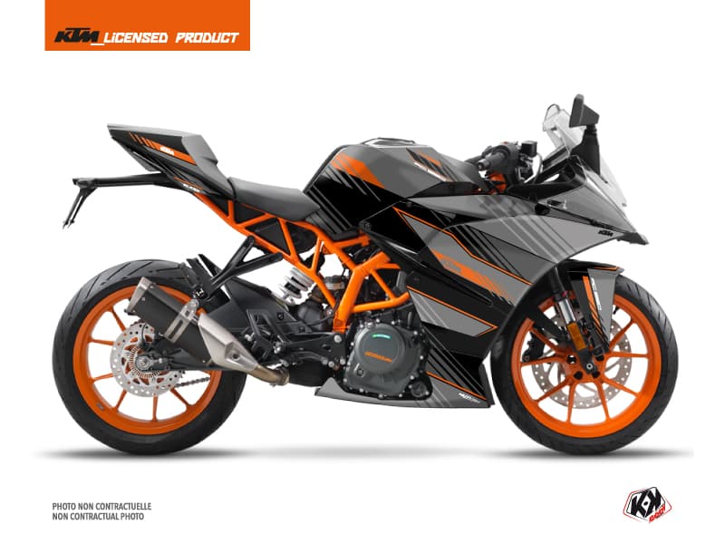 kit graphique moto ktm rc 390 slash noir-orange  