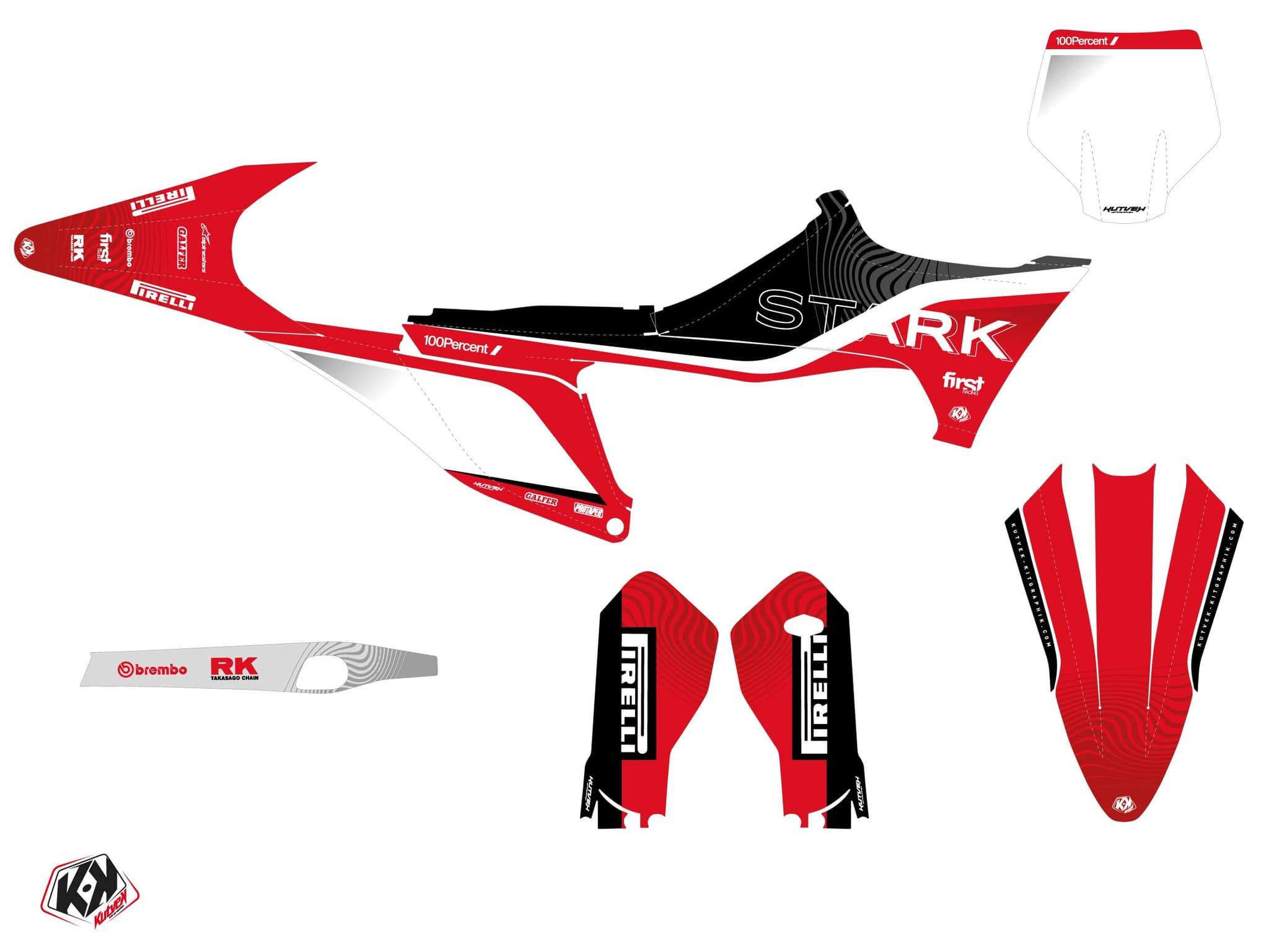 kit decorativo moto-cross stark future varg slide rosso | Stark Future | Kutvek - View 2