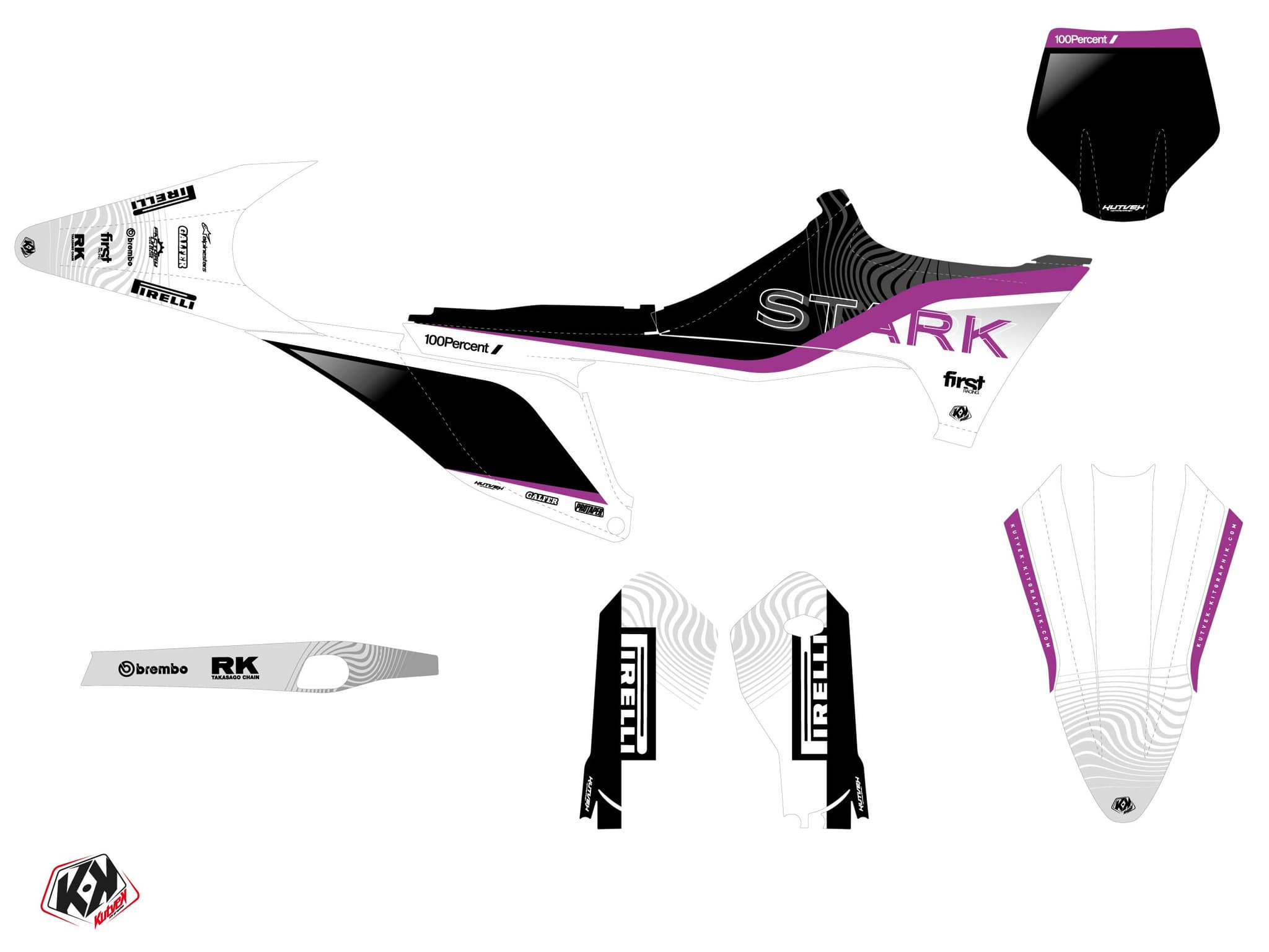 Stark Future Varg Dirt Bike Slide Purple Graphic Kit | Stark Future | Kutvek - View 2