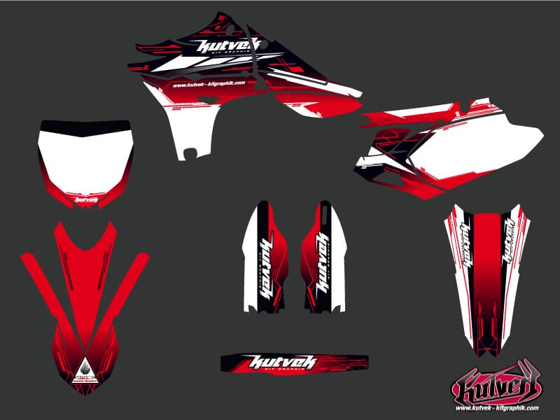 Yamaha 450 YZF Dirt Bike Slider Graphic Kit Red | 450 YZF | Kutvek - View 2