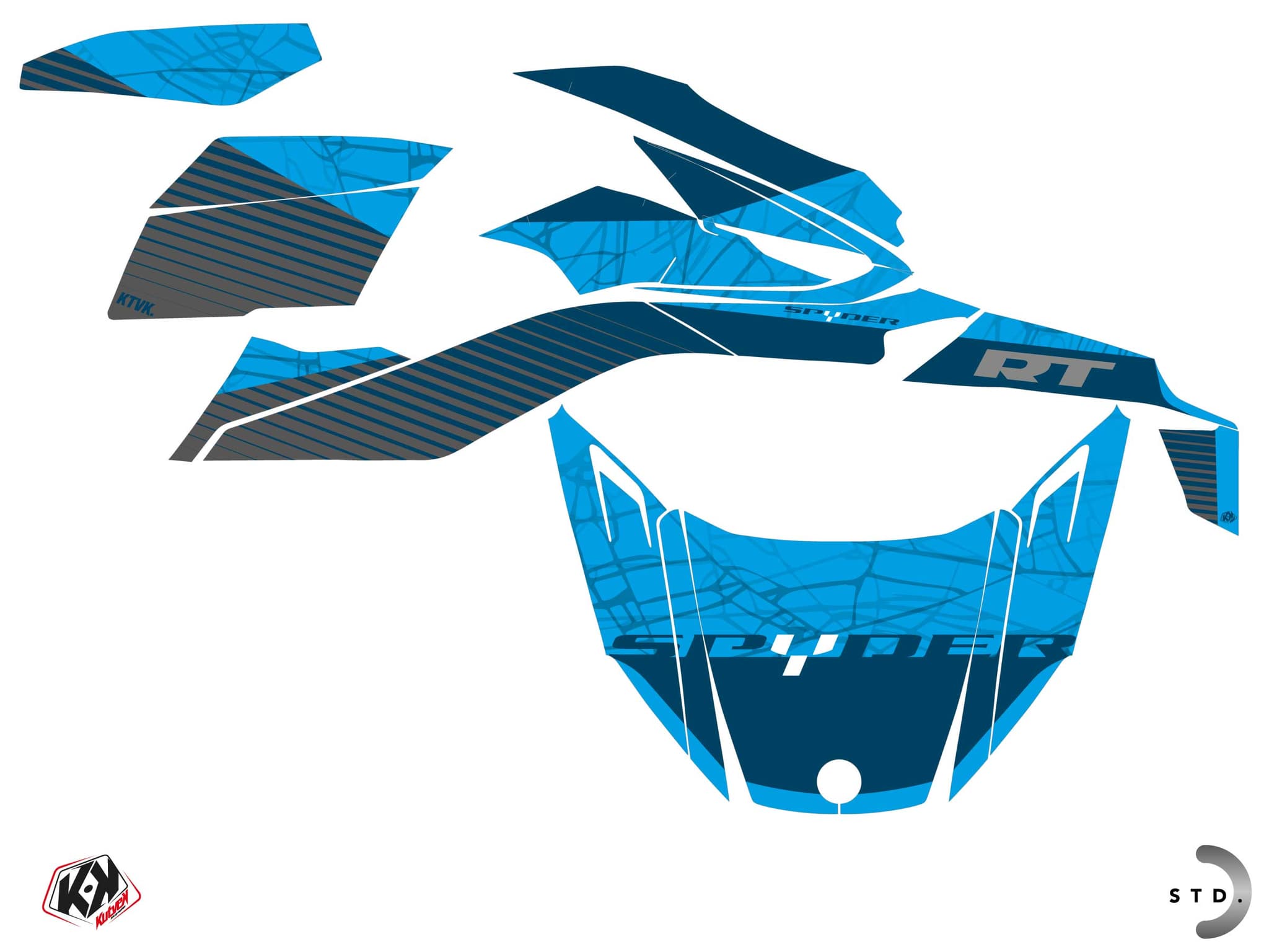 kit graphique  snare bleu hybride can-am spyder rt | Can am | Kutvek - View 2