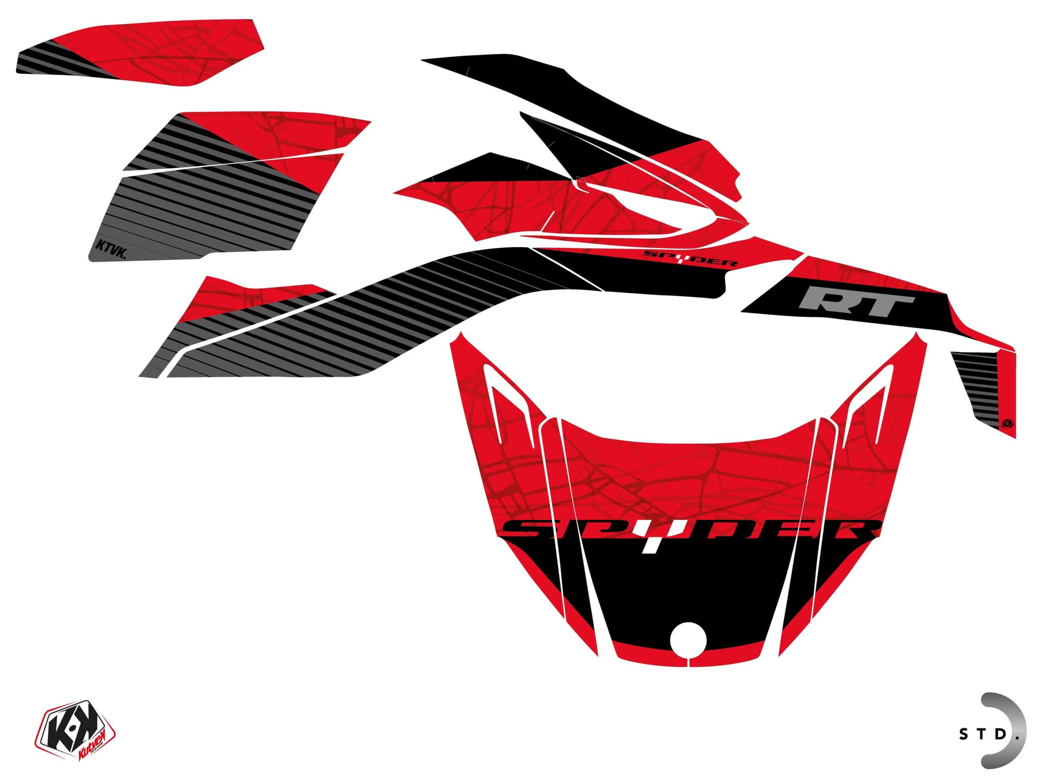 kit decorativo hybride can-am spyder rt snare rosso | Can am | Kutvek - View 2