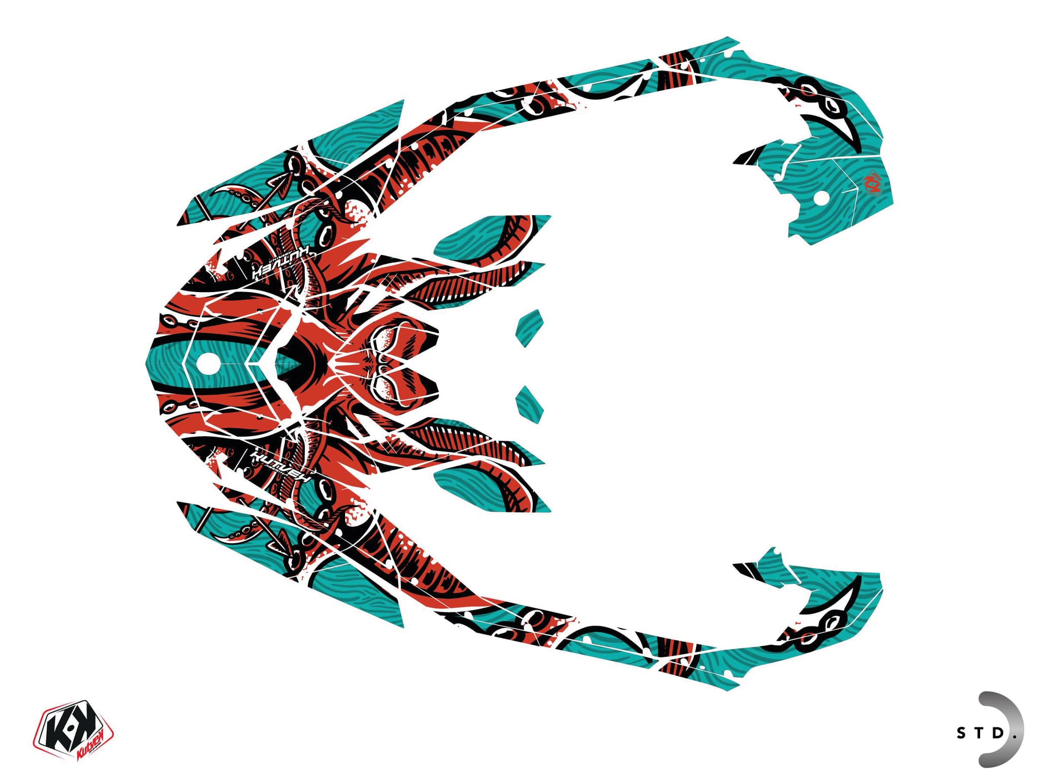 kit graphique jet-ski seadoo spark abyss rouge | Seadoo | Kutvek - View 2