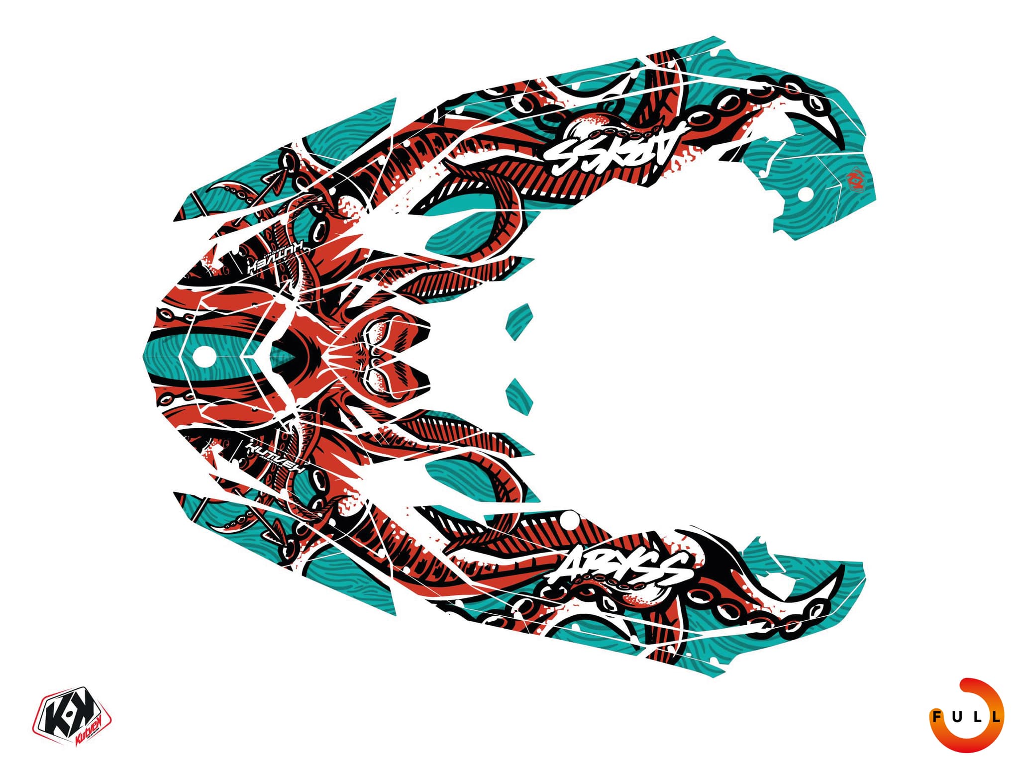 kit graphique jet-ski seadoo spark abyss rouge | Seadoo | Kutvek - View 3