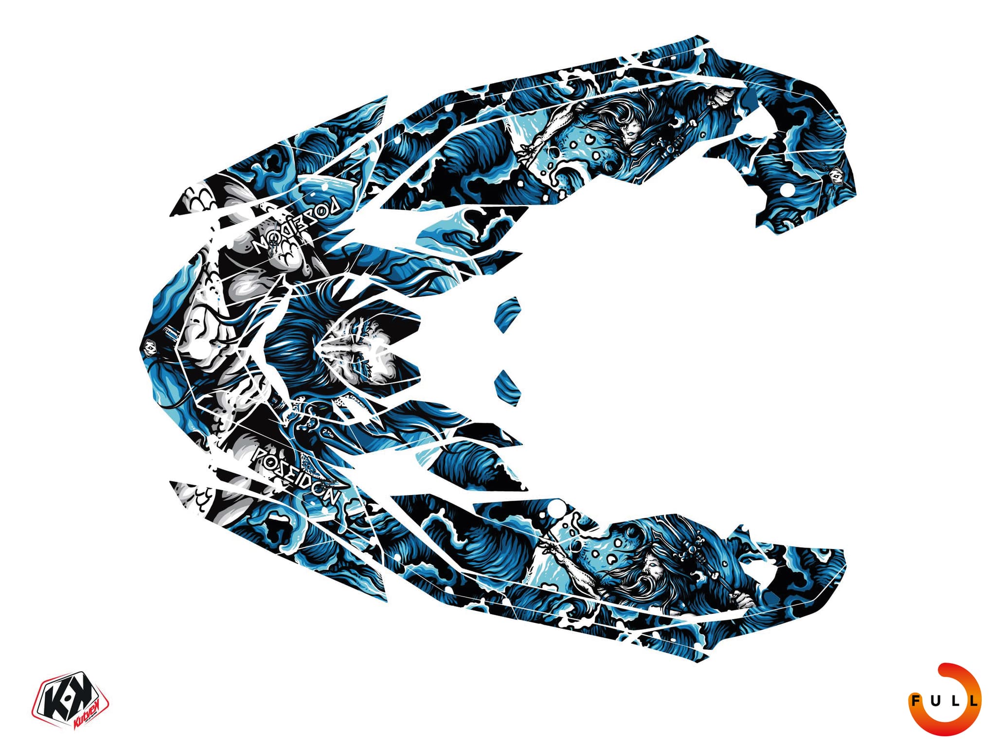 kit graphique jet ski poseidon seadoo spark blanc | Seadoo | Kutvek - View 3