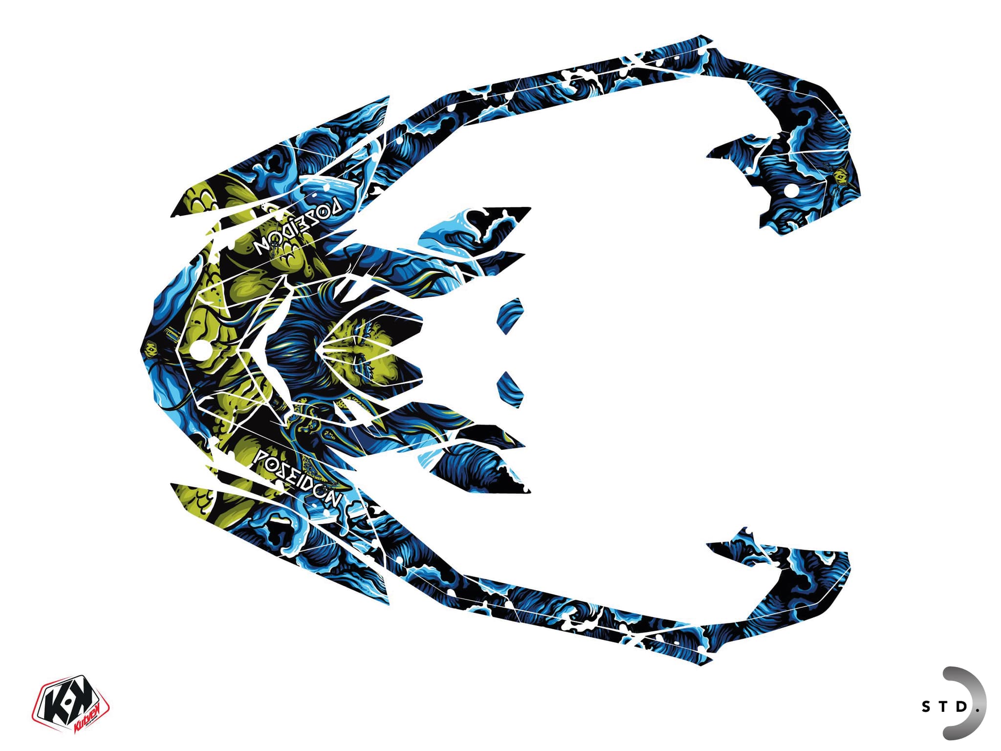 kit graphique jet-ski seadoo spark poseidon bleu | Seadoo | Kutvek - View 2