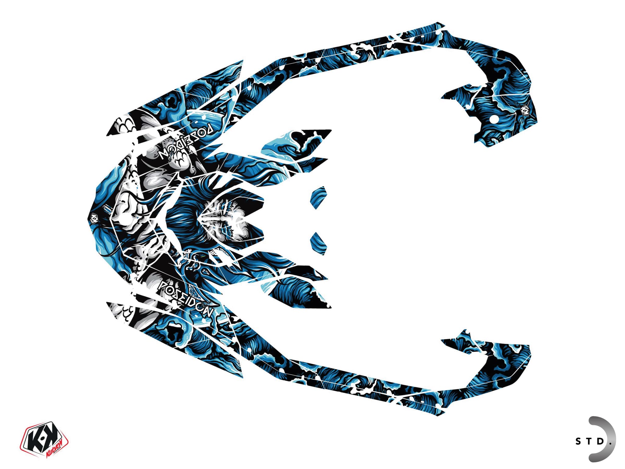 kit graphique jet ski poseidon seadoo spark blanc | Seadoo | Kutvek - View 2