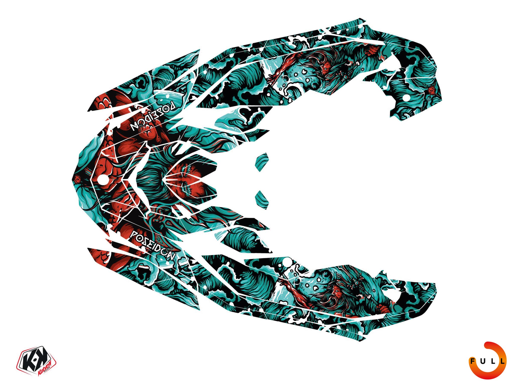 Kit graphique Jet-Ski Poseidon Seadoo Spark Rouge | Seadoo | Kutvek - View 3