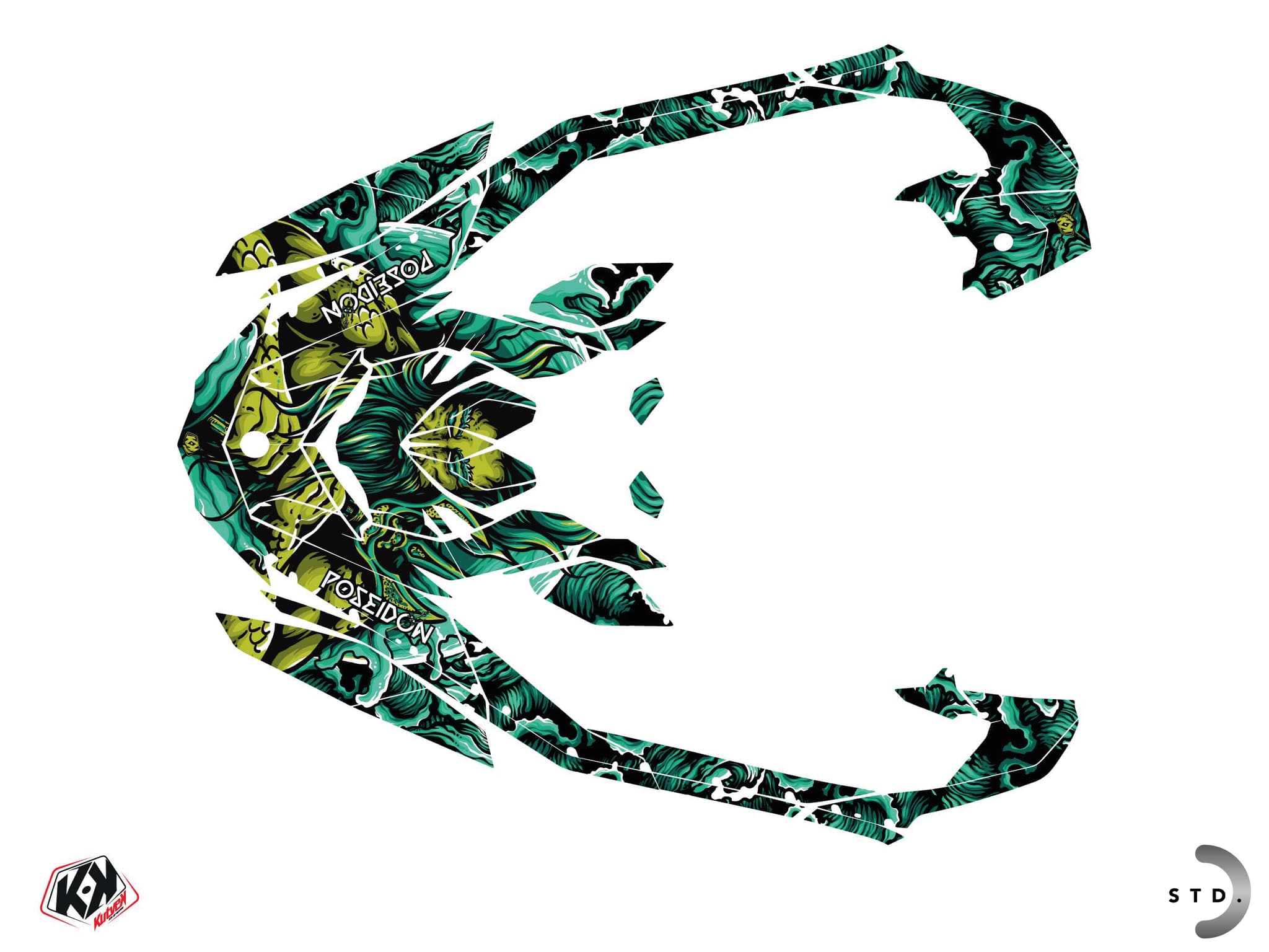 Kit graphique Jet-Ski Poseidon Seadoo Spark Vert | Seadoo | Kutvek - View 2