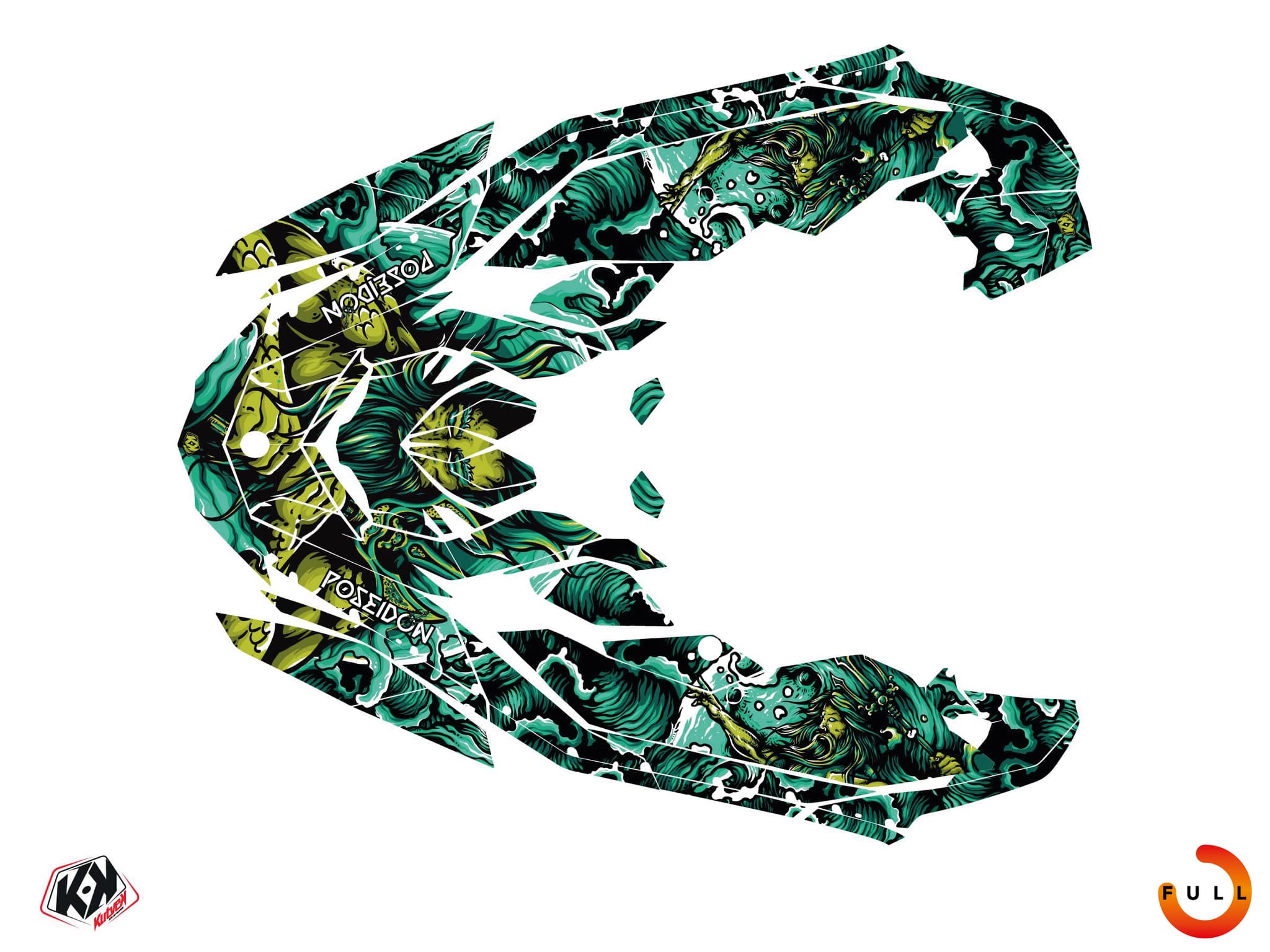 Kit graphique Jet-Ski Poseidon Seadoo Spark Vert | Seadoo | Kutvek - View 3