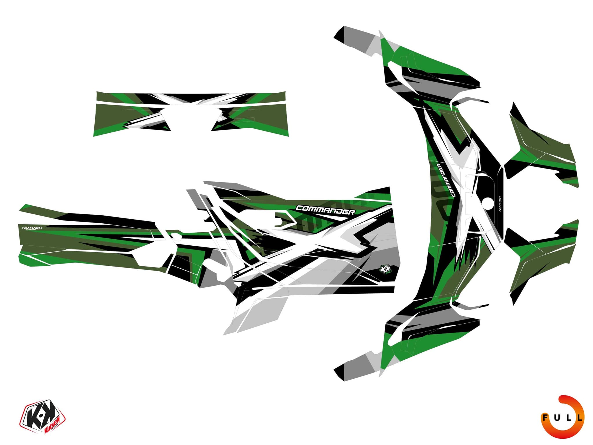 Kit graphique SSV CAN-AM COMMANDER SPEAR Vert | Can am | Kutvek - View 3
