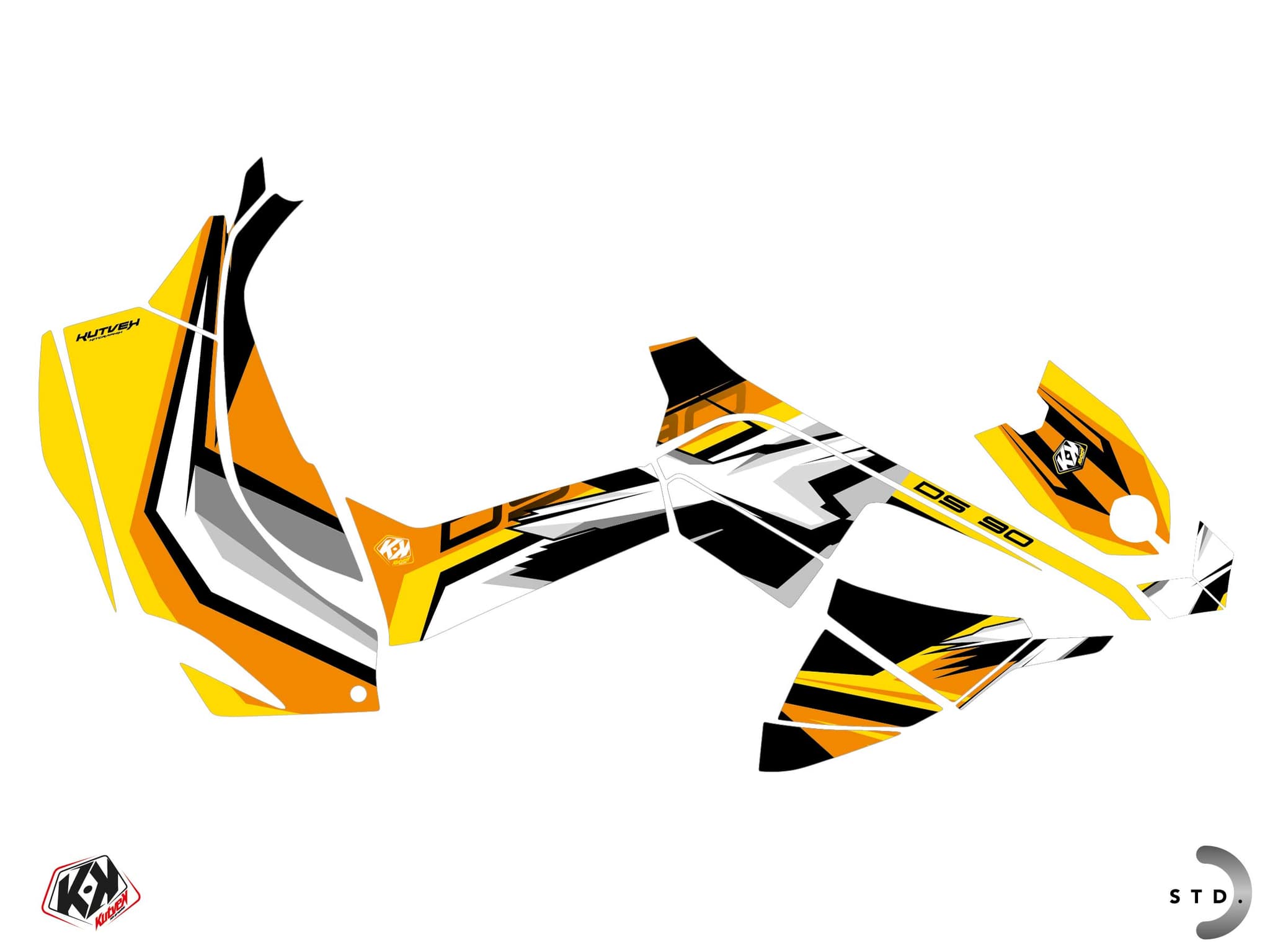 kit de decoración quad can-am ds 90 spear amarillo | Can am | Kutvek - View 2