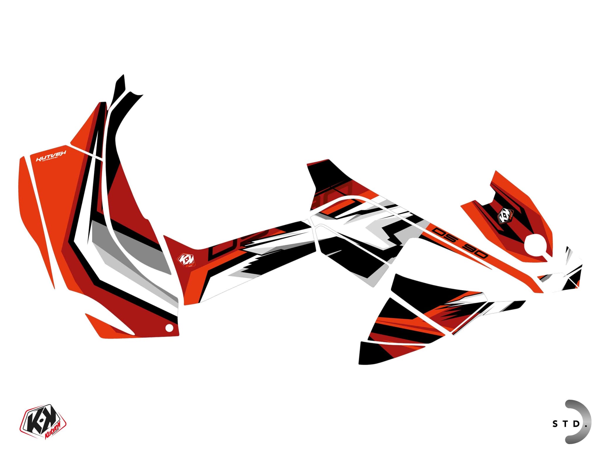 Kit graphique Quad CAN-AM DS 90 SPEAR Rouge | Can am | Kutvek - View 2