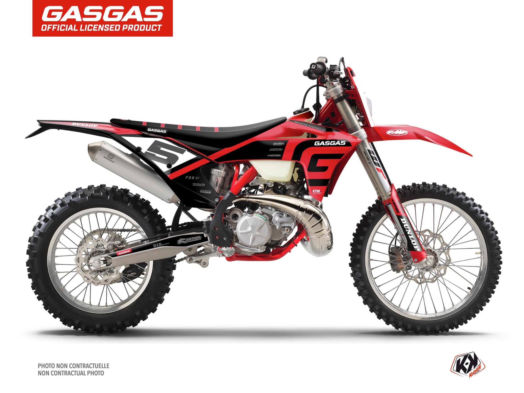 kit graphique motocross gasgas ecf spline noir  