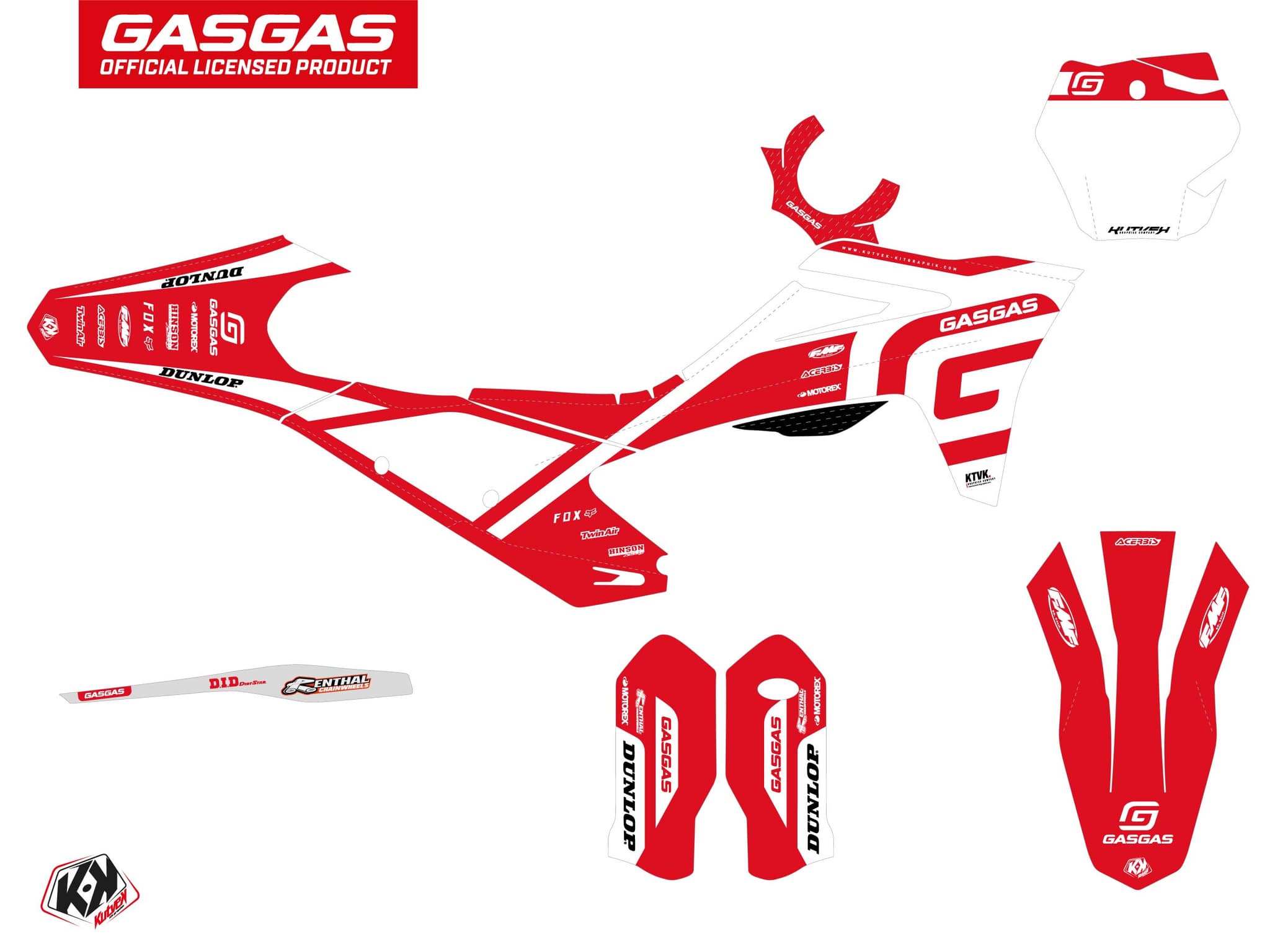 kit graphique motocross gasgas ex 300 spline blanc | GASGAS | Kutvek - View 2