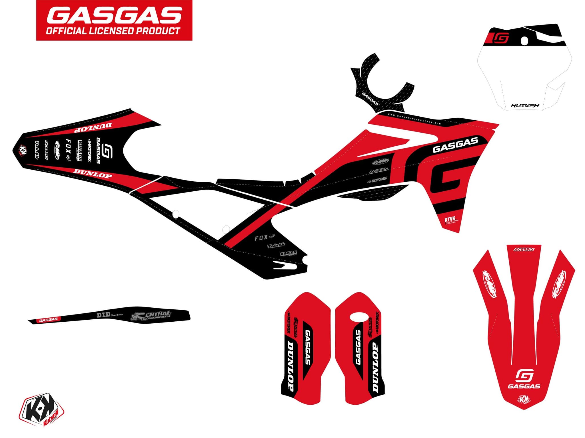 Kit Déco Moto Cross Spline GASGAS EX 300 Noir | GASGAS | Kutvek - View 3
