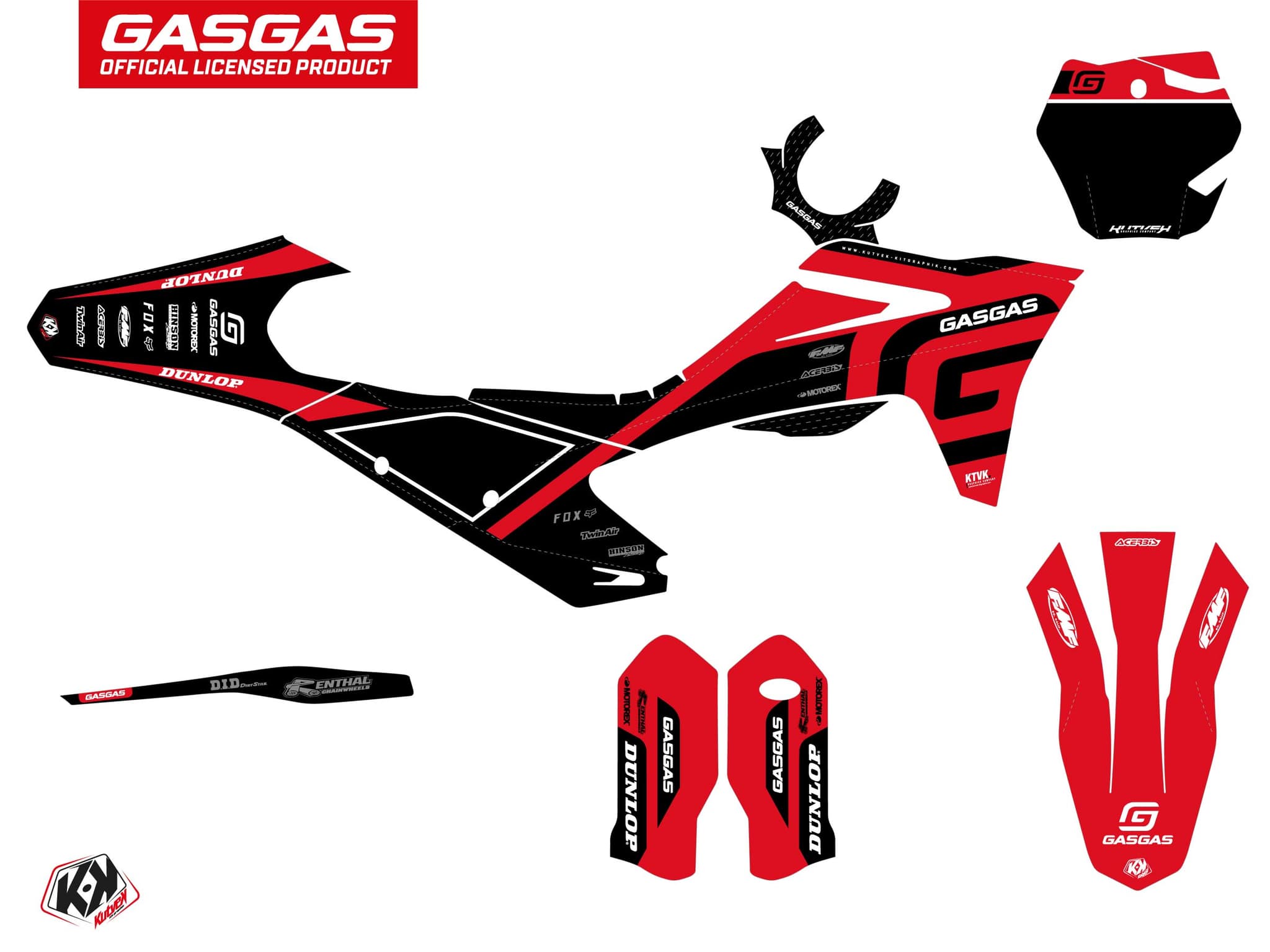 deko-set moto-cross spline gasgas mc 125 schwarz | GASGAS | Kutvek - View 2