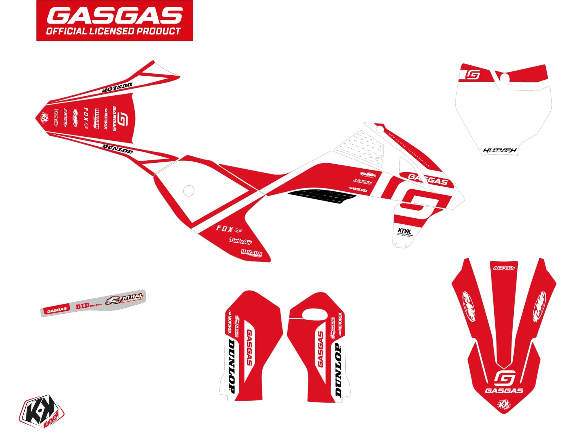 deko-set moto-cross spline gasgas mc 50 weiß | GASGAS | Kutvek - View 2
