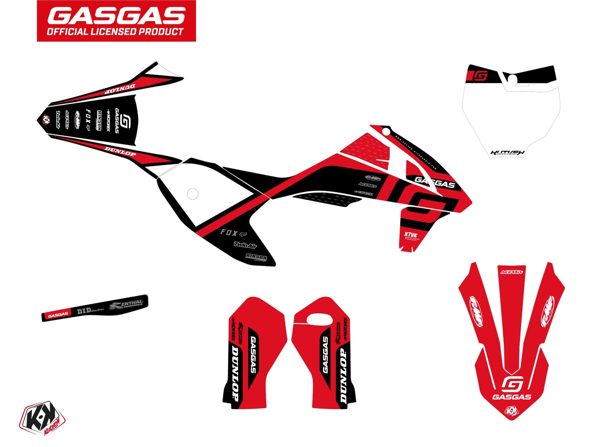 deko-set moto-cross spline gasgas mc 50 schwarz | GASGAS | Kutvek - View 2