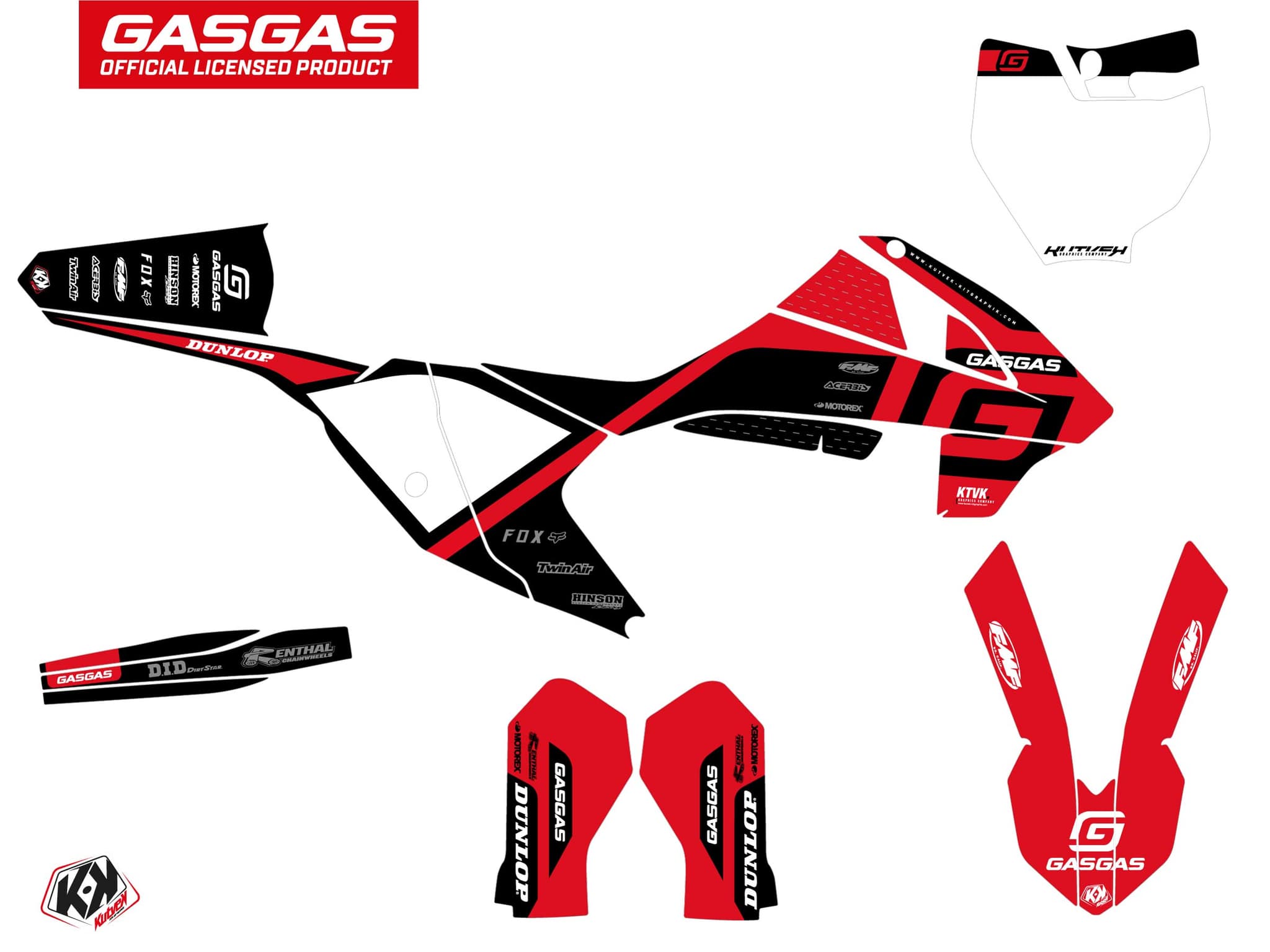 deko-set moto-cross spline gasgas mc 65 schwarz | GASGAS | Kutvek - View 2
