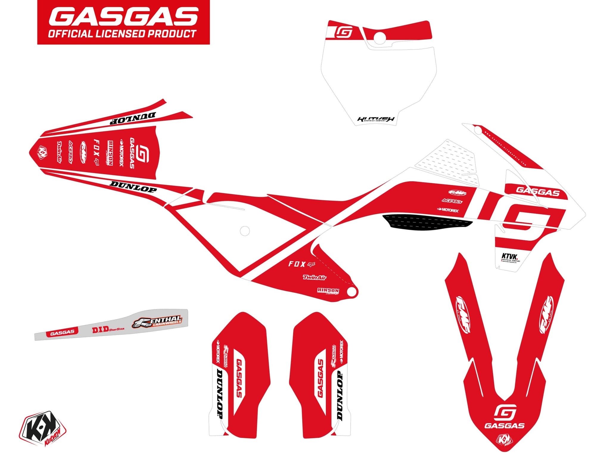 deko-set moto-cross spline gasgas mc 85 weiß | GASGAS | Kutvek - View 2