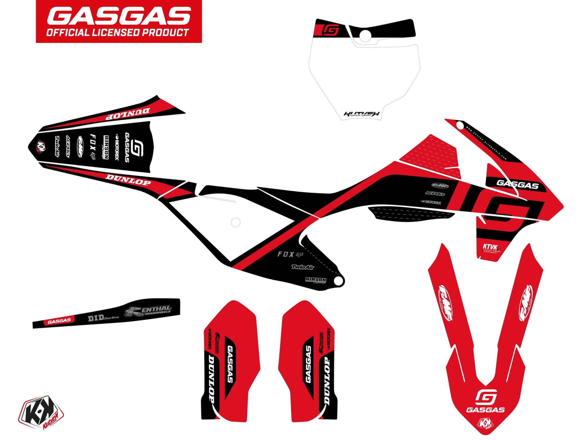 deko-set moto-cross spline gasgas mc 85 schwarz | GASGAS | Kutvek - View 2