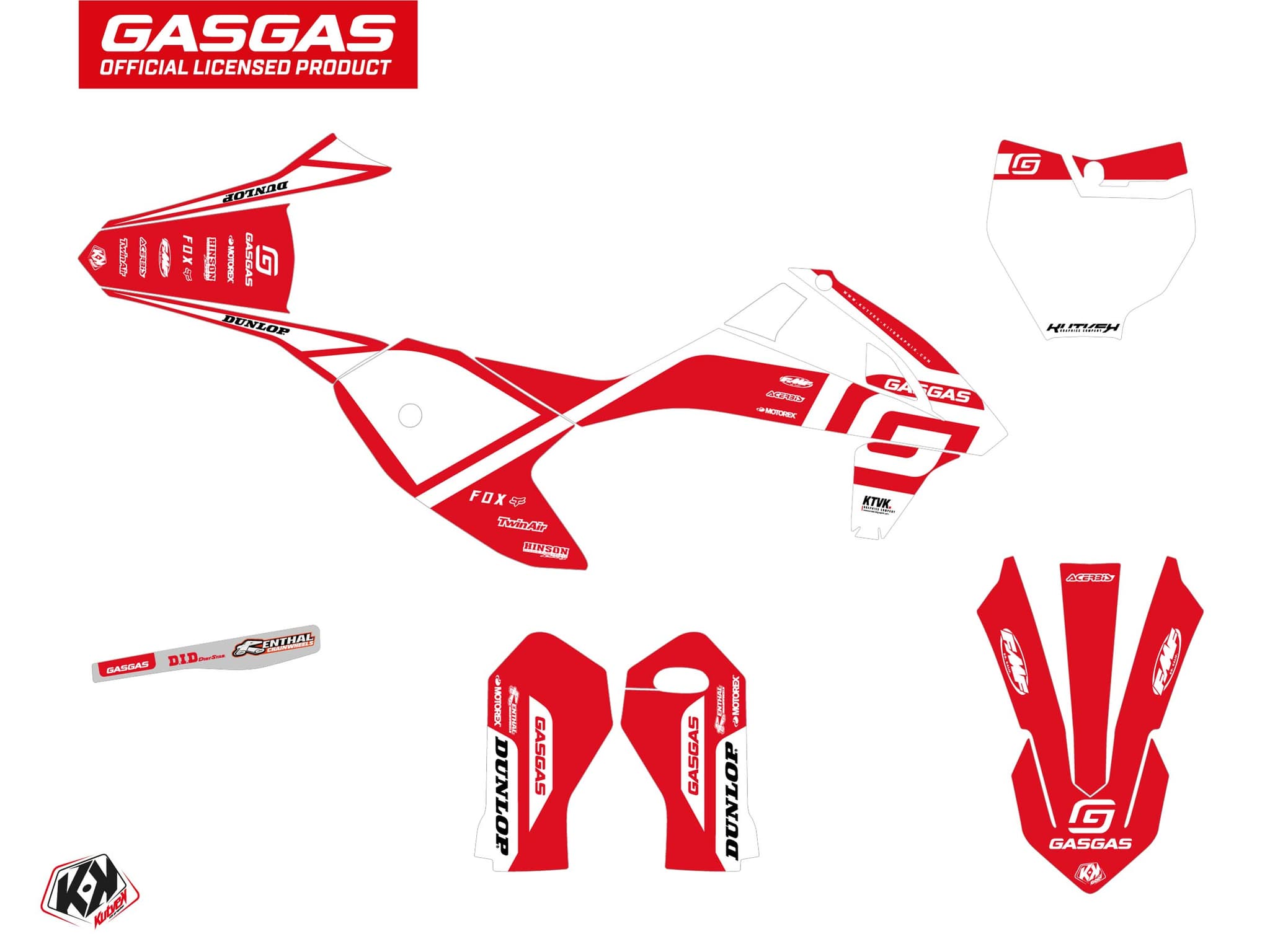deko-set moto-cross spline gasgas mc-e 5 weiß | GASGAS | Kutvek - View 2