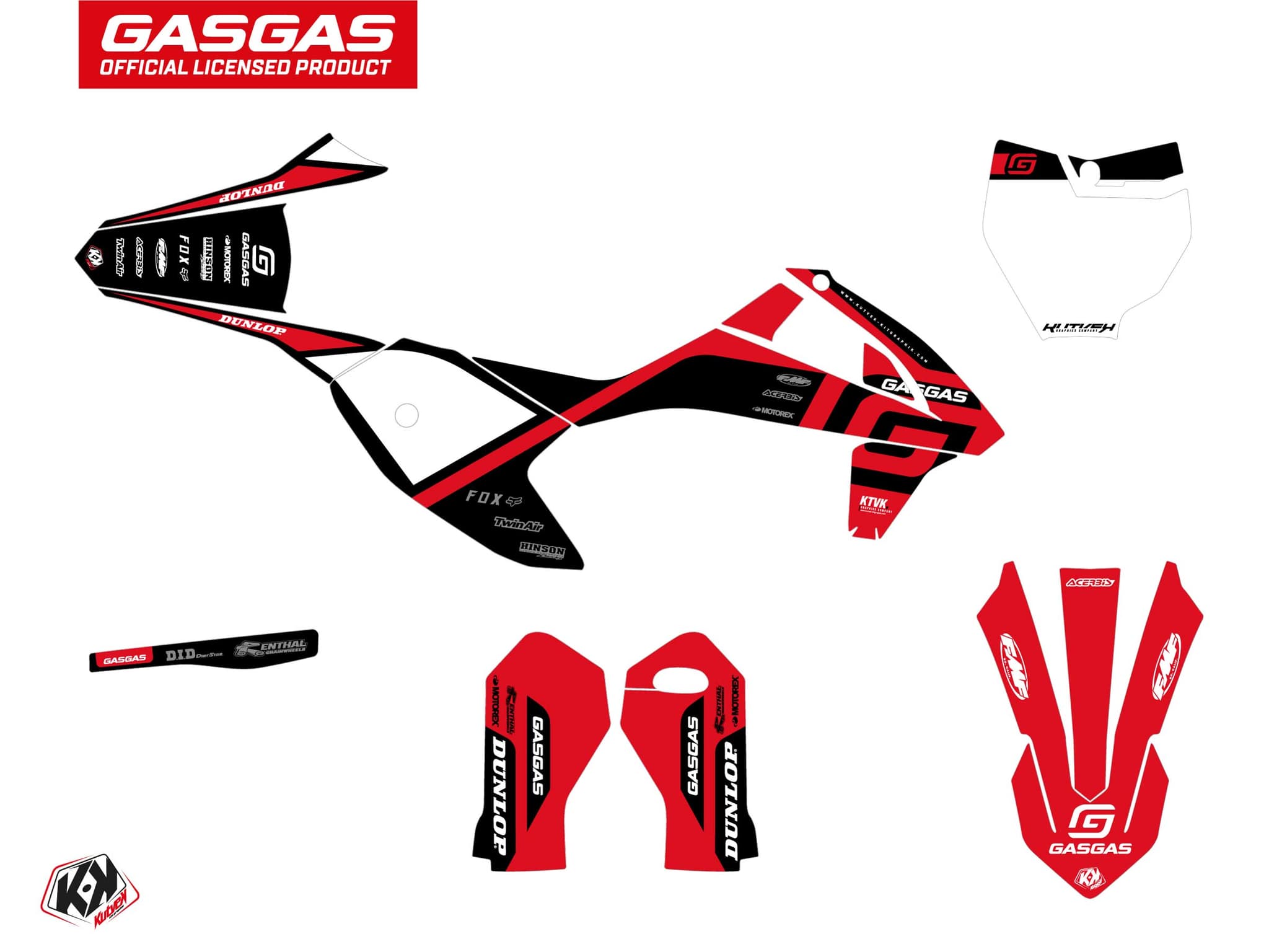 deko-set moto-cross spline gasgas mc-e 5 schwarz | GASGAS | Kutvek - View 2