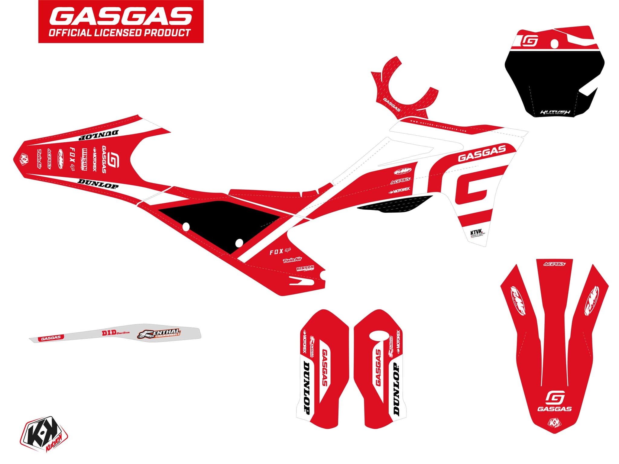 deko-set moto-cross spline gasgas mcf 250 weiß | GASGAS | Kutvek - View 2