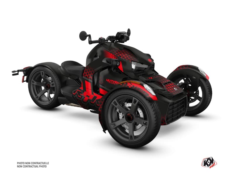 kit graphique  splinter noir-rouge hybride can-am ryker 600