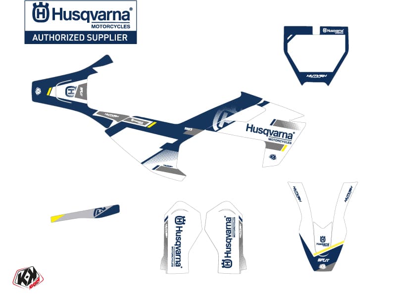 kit graphique motocross husqvarna e e5 split blanc-bleu | Husqvarna | Kutvek - View 2