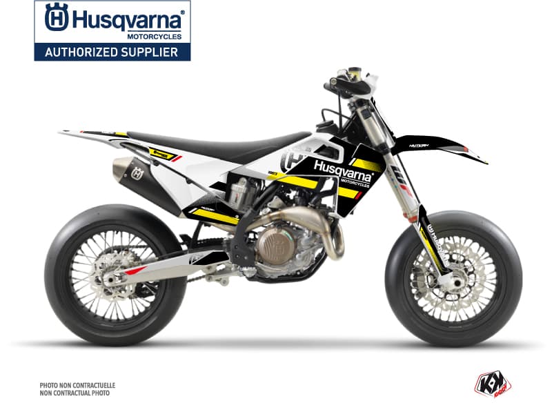 kit graphique motocross husqvarna fs 450 split noir-jaune  