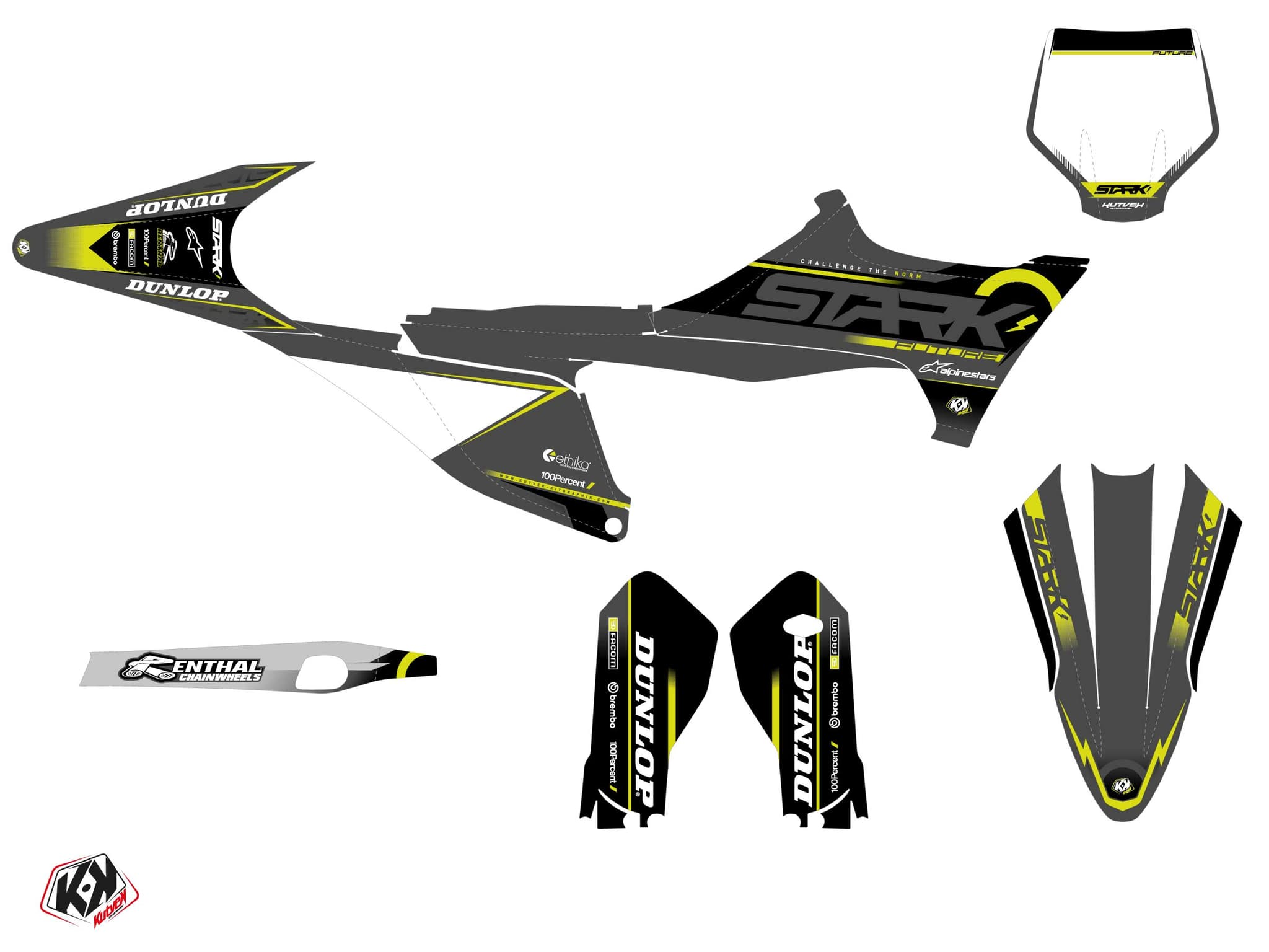 Graphic Kit Spok Grey Dirt Bike Stark Future Varg | Stark Future | Kutvek - View 2