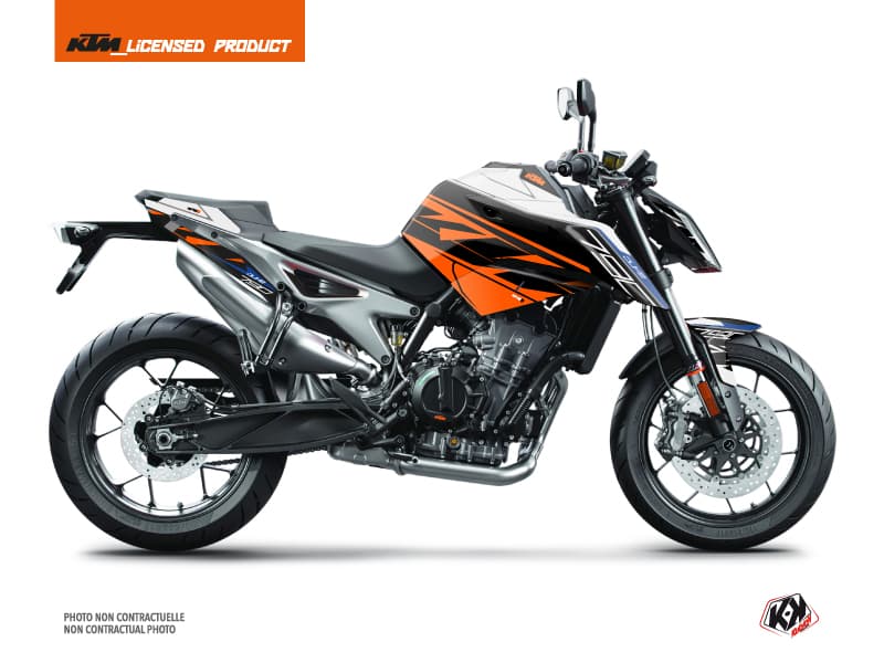 kit graphique moto ktm duke 790 spring blanc-orange  