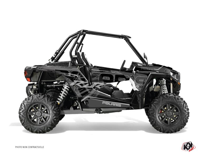 utv polaris rzr xp turbo squad black-grey  graphic kit 