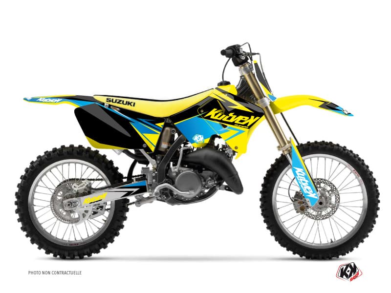 Kit graphique Moto Cross Stage Suzuki 125 RM Jaune Bleu | Suzuki | Kutvek