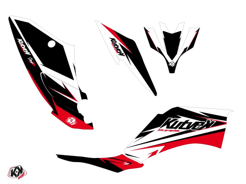 Kit graphique Quad Stage Yamaha 250 Raptor Noir Rouge | Yamaha | Kutvek - View 2