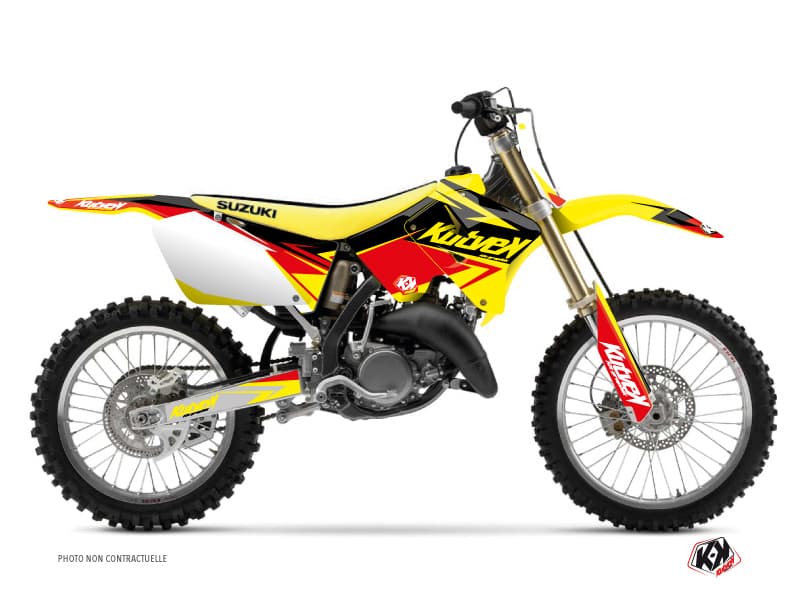 kit graphique motocross suzuki rm 250 stage jaune-rouge  