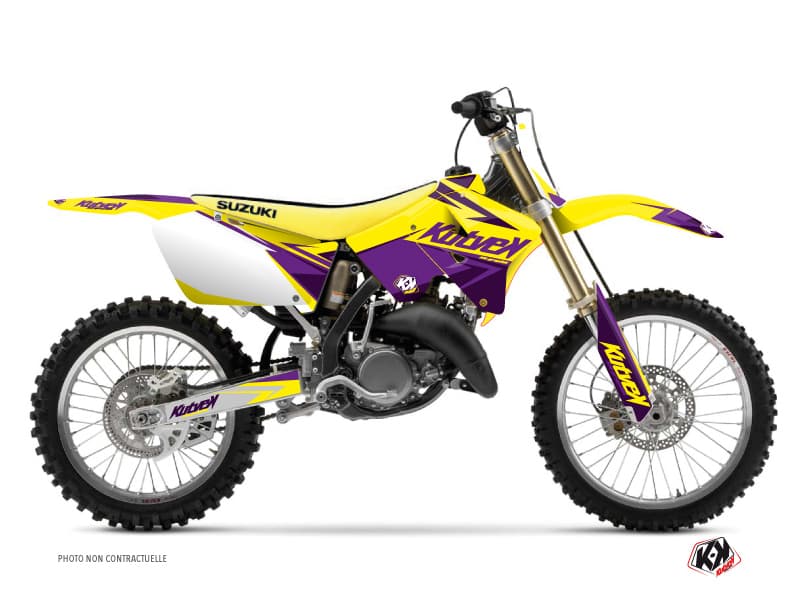 kit graphique motocross suzuki rm 250 stage jaune-violet  