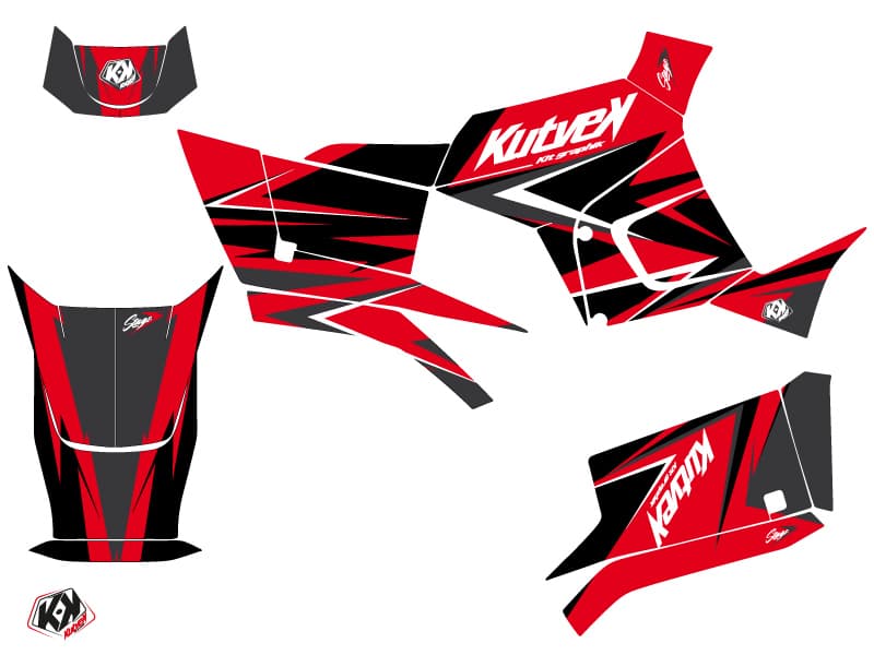 kit graphique quad kymco mxu 300 r stage rouge-noir | Kymko | Kutvek - View 2