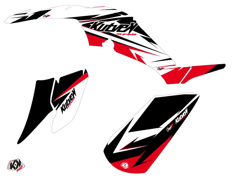 Kit graphique Quad Stage Yamaha 350 Raptor Noir Rouge | Yamaha | Kutvek - View 2