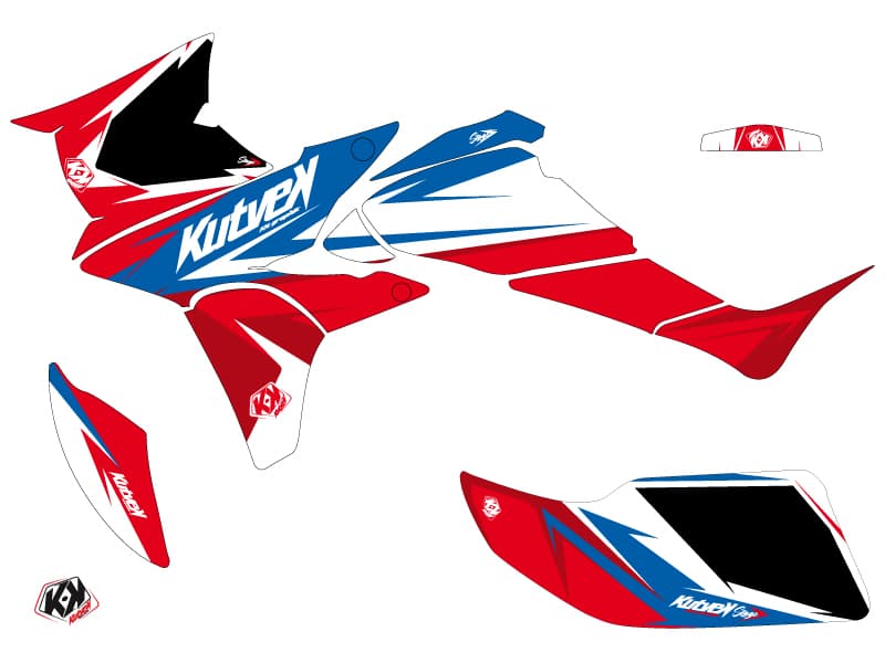 kit graphique quad honda trx 450 r kick stage bleu-rouge | Honda | Kutvek - View 2